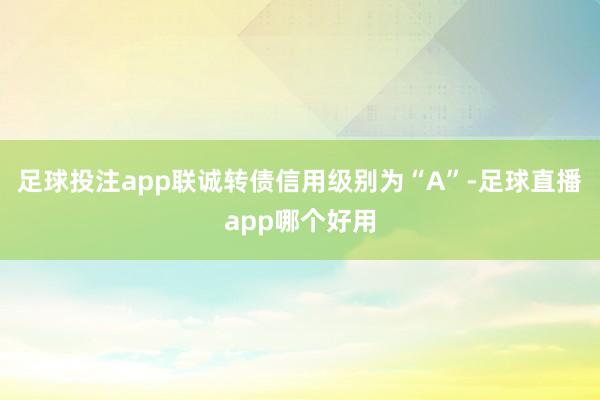 足球投注app联诚转债信用级别为“A”-足球直播app哪个好用