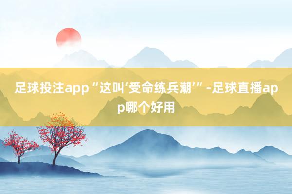 足球投注app“这叫‘受命练兵潮’”-足球直播app哪个好用