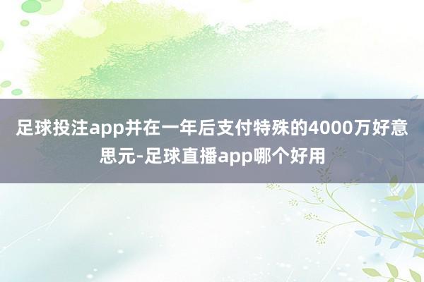 足球投注app并在一年后支付特殊的4000万好意思元-足球直播app哪个好用