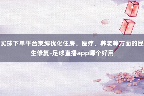 买球下单平台束缚优化住房、医疗、养老等方面的民生修复-足球直播app哪个好用