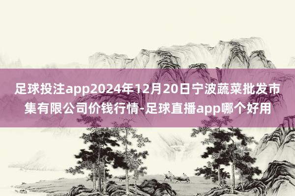 足球投注app2024年12月20日宁波蔬菜批发市集有限公司价钱行情-足球直播app哪个好用