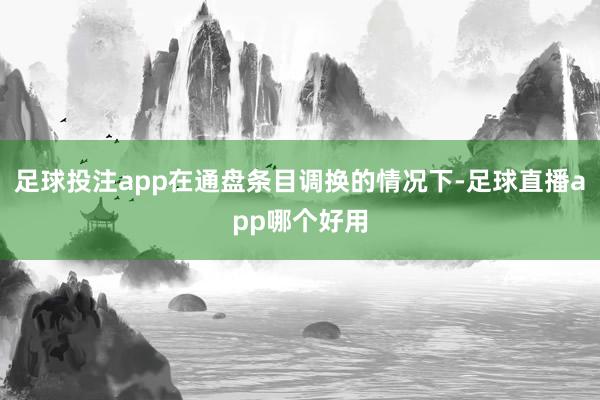 足球投注app在通盘条目调换的情况下-足球直播app哪个好用